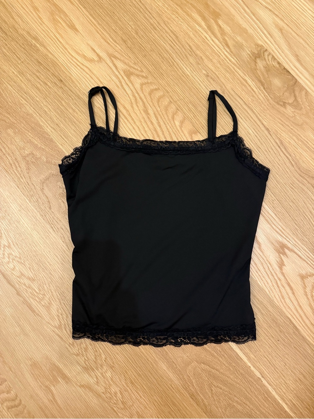 Pinkmstyle Women's Black Lace-Trim Camisole Tank